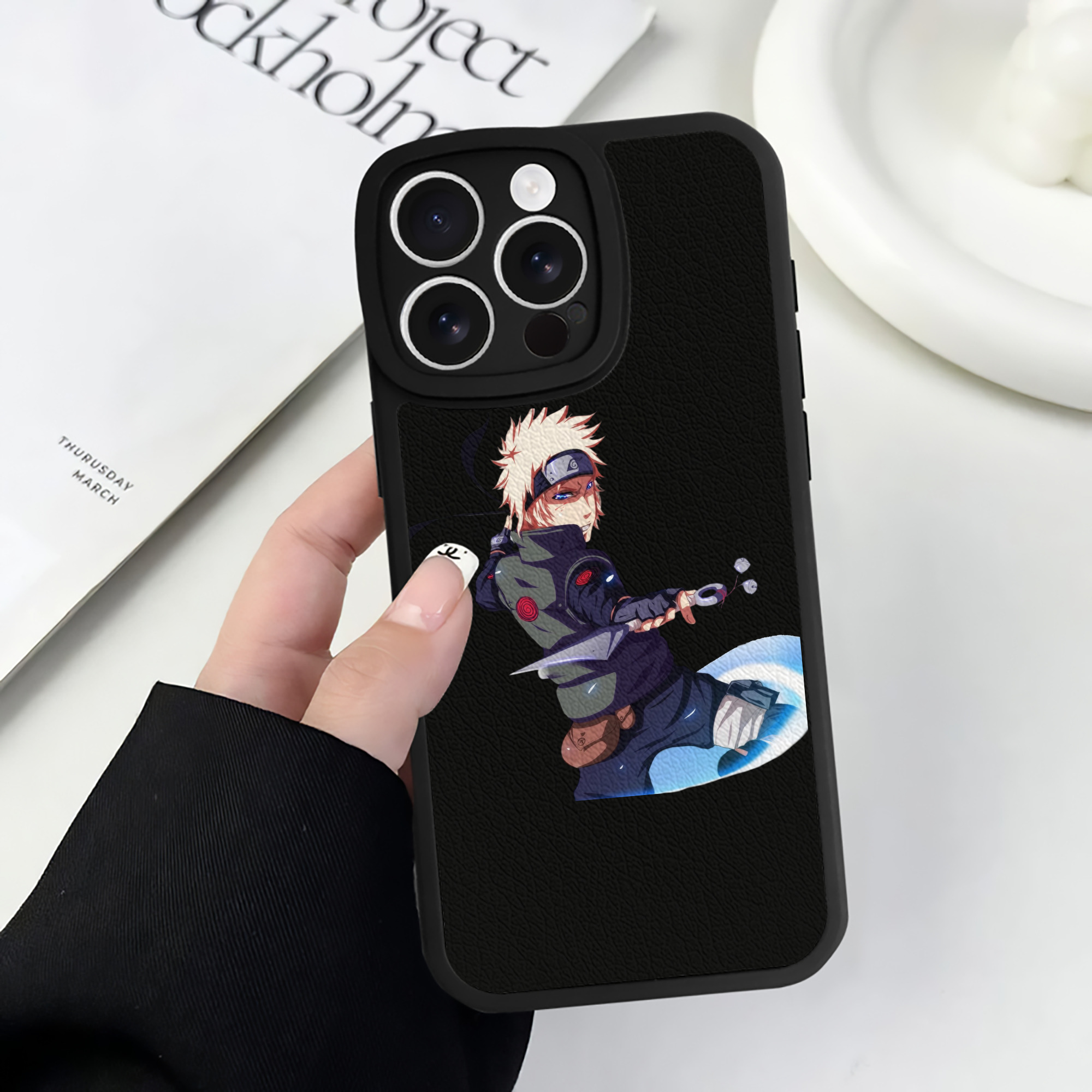 （画像用） NARUTO -ナルト- 波風 ミナト Namikaze Minato 【iPhone 16シリーズ対応】シリコンスマホケース（レザー調） 材質：シリコン